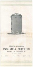 1935 ca CREMA Soc. An. Industria Fermenti-Silos SAMARANI Pieghevole illustrato