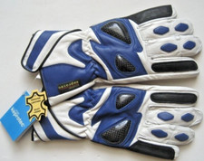 GUANTI MOTO in pelle blu