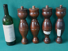 LOTTO 4 VECCHI PIEDI LEGNO GAMBE ANTICHI RESTAURO MOBILI VINTAGE 27 CM. CF2