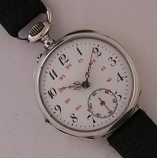 STUPENDO orologio da polso Cylindre 130 anni in argento francese PERFETTO...