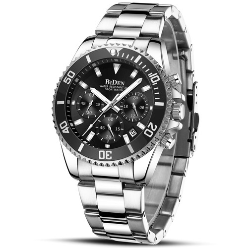 Mens watches chronograph black - mens,