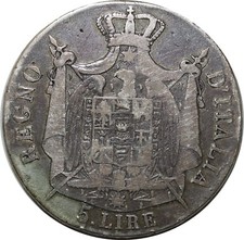 O1832 ITALIE 5 Lire NAPOLÉON