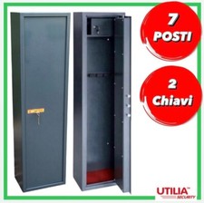Armadio Cassaforte PORTAFUCILI blindato fuciliera 7 posti porta fucili chiave a