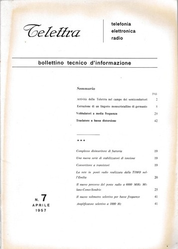 Telettra bollettino tecnico - telettra.,