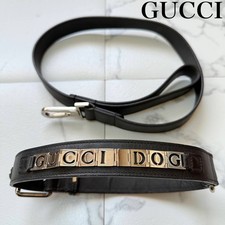 Gucci Black Leather Dog Collar