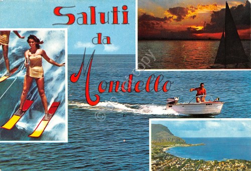Cartolina mondello vedute sci - mondello,