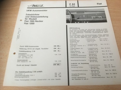 Fiat 1100 1200 - 1200, accordo