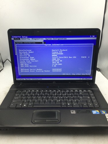 Compaq 610 boot bios - boot, to