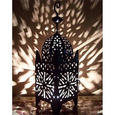 Orientale Marocchina Lanterna Paralume Giardino Metallo Vintage Di