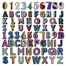 72 Pezzi Lettere Numeri Toppe