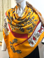 RARA sciarpa scialle vintage Hermes Neige d'Antan seta cashmere stola 140 carre #y5184