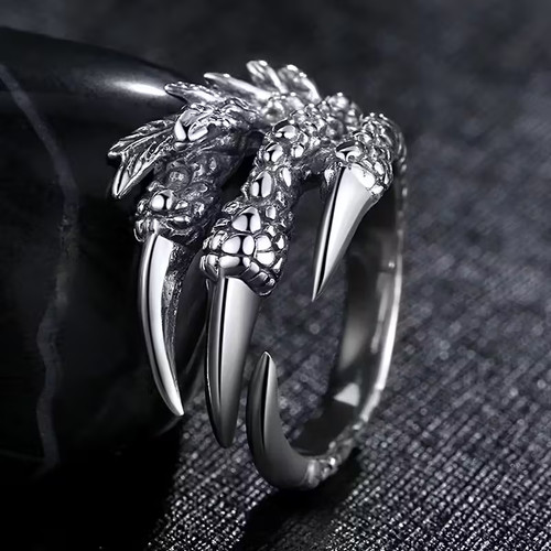 Anello aperto artiglio drago - aperto,