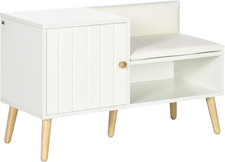 Panca Scarpiera Da Ingresso Salvaspazio Con Seduta Imbottita, Ripiano Aperto E A