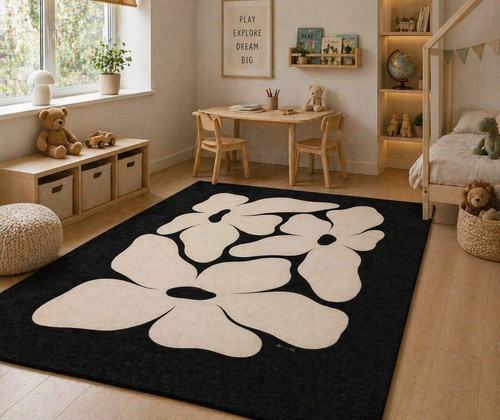 Tappeto floreale beige - , chiaro