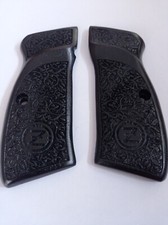 MANOPOLE IN NOCE NERO FLOREALE PERSONALIZZATE FATTE A MANO ADATTE A CZ 75B, CZ 85, CZ 75 SP-01