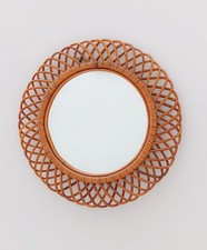 ♥ SPECCHIO DA MURO PARETE ROTONDO IN BAMBù VINTAGE MIDCENTURY DESIGN ALBINI ERA