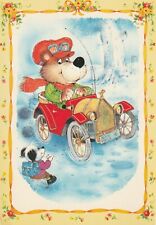 C1 - Cp Cartolina Illustrata Lupo su Auto Fiabe - Fg Nvg