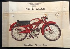 VOLANTINO PUBBLICITA' MOTO GUZZI "CARDELLINO" 73 cc  LUSSO - ANNO 1954 ORIGINALE