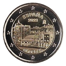 Moneta 2 euro Spagna 2023 Caceres commemorativa moneta speciale