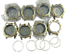 Lotto 8 Casse Orologio Generico Chrono Alarm Quarzo Uomo 39mm Acciaio Ricambi