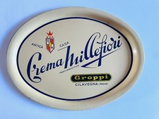? GROPPI vassoio pubblicitario vintage serigrafato in latta anni 60