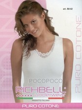 Canottiera a spalla larga da donna in cotone Richbell RH62 top canotta intima