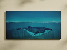 Quadri Moderni City Whale - Stampe su Tela Animali Balena - Arredo di Design