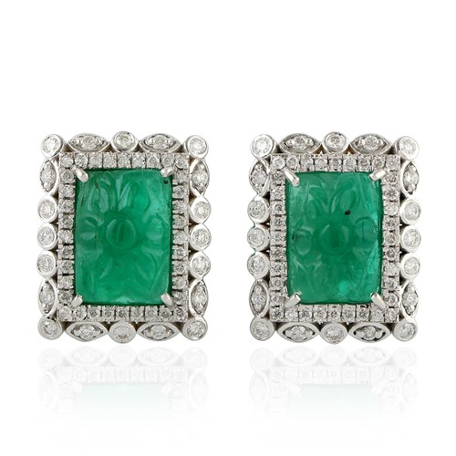 Orecchini perno con diamanti - a,