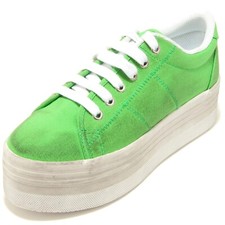 7806F sneaker verde zeppa