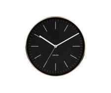 Orologio da parete moderno Karlsson cassa oro quadrante nero cm 27