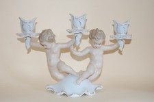 Candelabro 3 bracci putto putti putter figura Wallendorf