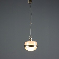 Lampada a Soffitto Vintage Alluminio Ottone Vetro Design Anni 60 Originale