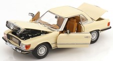 NUOVO Sunstar 1:18 Mercedes 350 SL R107 Hardtop 1977 crema