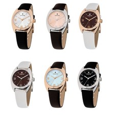 Orologio Donna HOOPS LIBERTY Vintage Vera Pelle Nero Bianco Marrone NEW