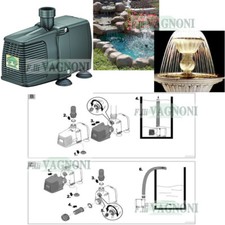 Pompa per fontana laghetto cascata con raccordi a norma per esterno giardino