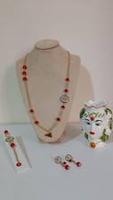 Collana SICILIANA con Ruota di carretto siciliano smaltata e agata rossa