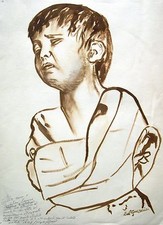 Virgilio del Guercio *1939 Calabritto /Inchiostro "Studio del piccolo Michele" 1978