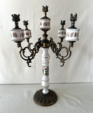 SVENDO TUTTO !!!!!Antico Candelabro 5 Luci in porcellana e ottone - cm 56 x 28,5