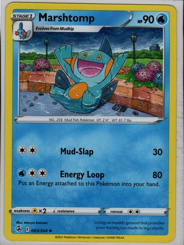 Carta pokémon marshtomp - pokémon,