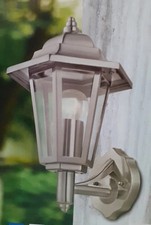 LANTERNA DA GIARDINO LAMPADA A PARETE APPLIQUE ESTERNO MURO  Colore Acciaio 
