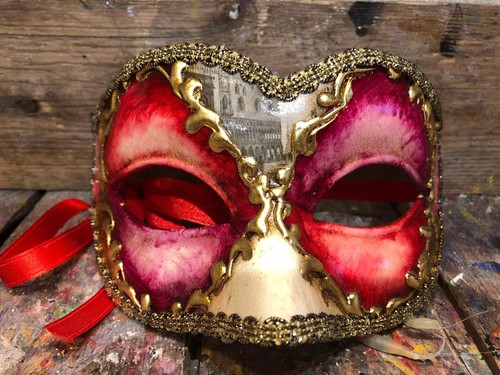 Maschera carnevale dorata - di, e