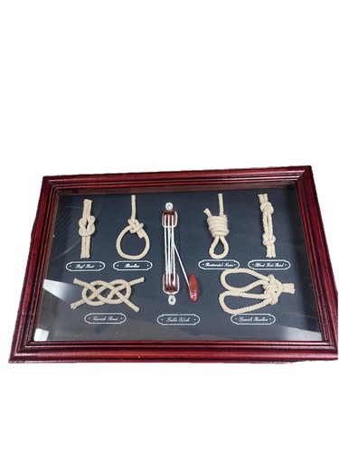 Framed nautical knot shadow - framed,