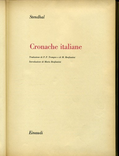 Stendhal cronache italiane - stendhal,