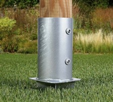 Supporto per pali tondi in legno da interrare Ø 8/10/12 cm. in acciaio zincato