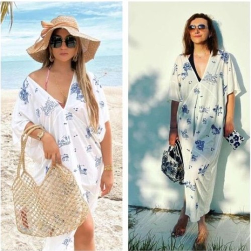 Zara embroidered kaftan - /,
