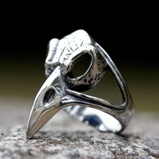 ? Anello Testa di Corvo Viking Unisex?️ Acciaio Inox 316L • Regalo Talismano
