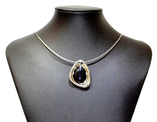 Necklace cats eye black - necklace,