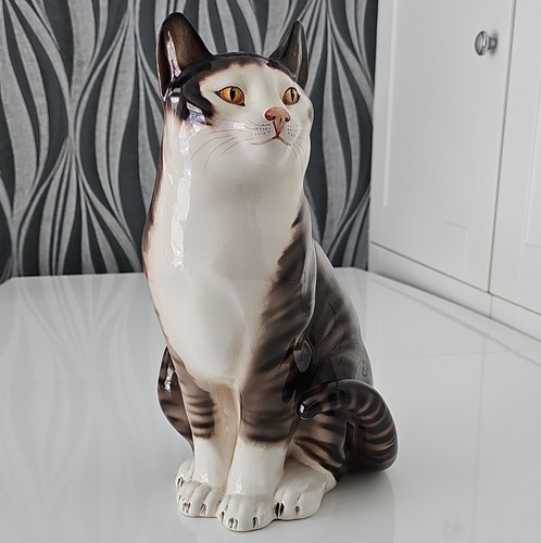 Statuina gatto tabby ceramica