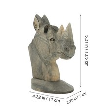  1pc in legno intaglio del rinoceronte a forma di occhiali da vista per gli