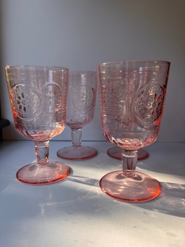 Wine goblets pink pressed - wine,